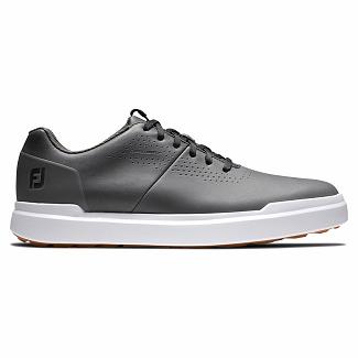 Men's Footjoy Contour Casual Spikeless Golf Shoes Black NZ-305412